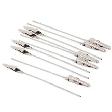 Новые-10 X Крокодил Металлические зажимы с проводом стебель зажимы "крокодил" для Memo Note визитницы