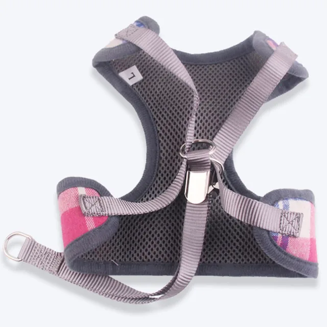 Plaid Dog Harness and Leash Set Pet Cat Vest Harness With Bowknot Mesh Padded For Small Puppy Dogs Chihuahua Yorkies Pug 10A 3