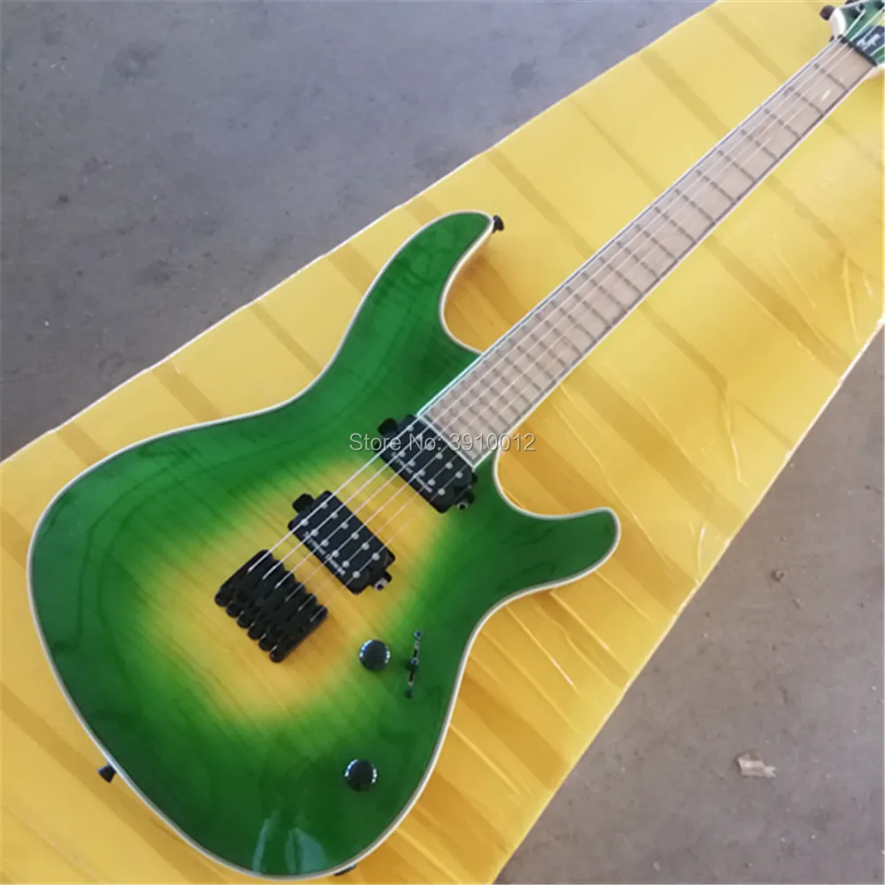 

Custom Top quality guitar 6 String neck through body electric guitars Black accessories free shipping