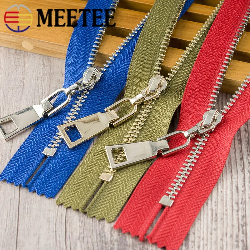 

2pcs Meetee Auto Lock 3# Metal Zippers 20cm Gold Teeth Close-end Zips Closure For Sewing Bags Skirt DIY Clothing Accessories