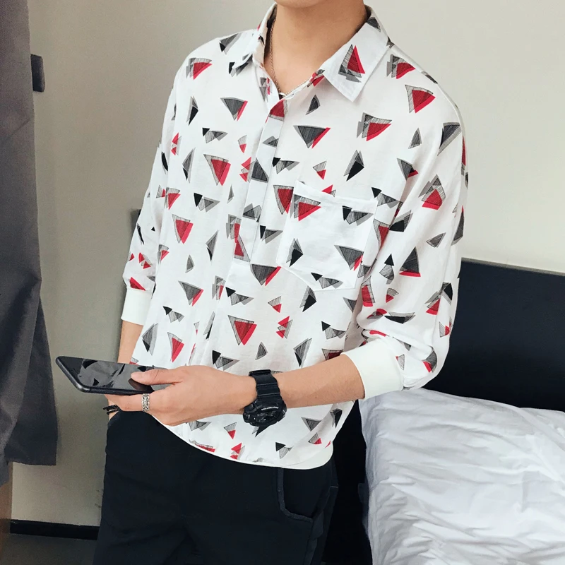 Camisa Masculina Мужская Клубная рубашка для выпускного вечера новая модель 2019 летняя