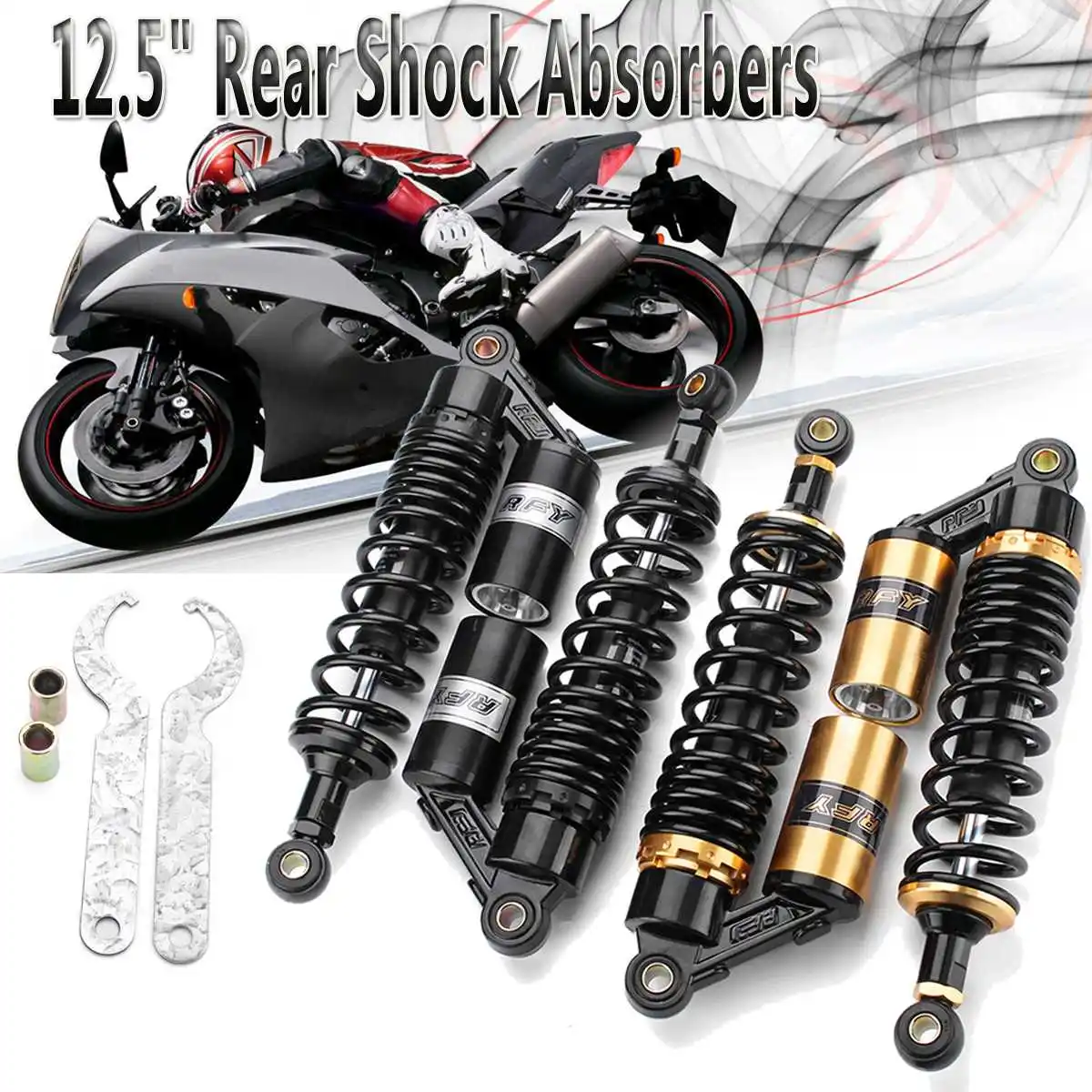 

320mm 12.5" Motorcycle Rear Air Shock Absorbers Suspension for Honda for Yamaha for Suzuki Motor Scooter ATV Quad