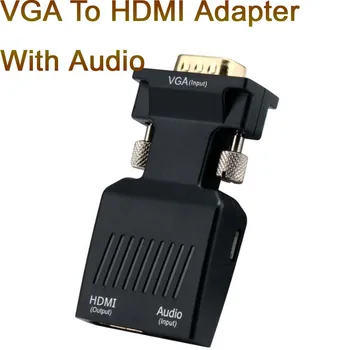 

1080P VGA Male to HDMI Female with 3.5mm Audio Output VGA To HDMI video Converter Adapter For HDTV Projector Monitor Display