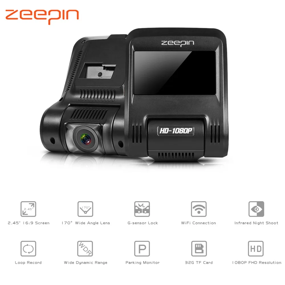 

ZEEPIN D012 DVR Camera WiFi Dash Cam 1080P FHD Driving Recorder 170 Degree Angle 2.45 Inch Screen G-Sensor Infrared Night Shoot