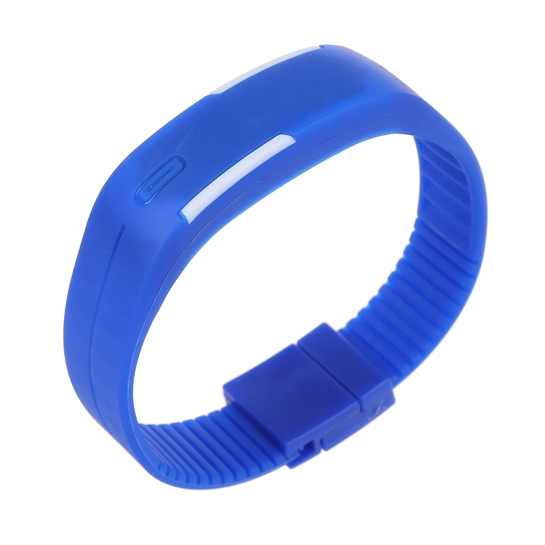 Dark Blue Women's Men's Silicone Red LED Touch Digital Wrist Watch