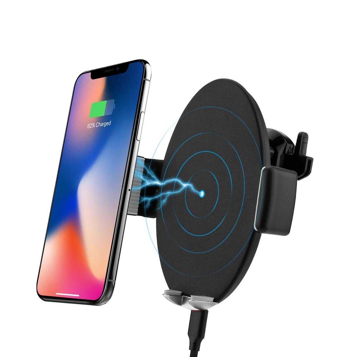 

Automatic Sensor Wireless Charger Car Mount Smart Press Qi Fast Wireless Charging Air Vent Car Phone Holder For Iphone Xs Max/