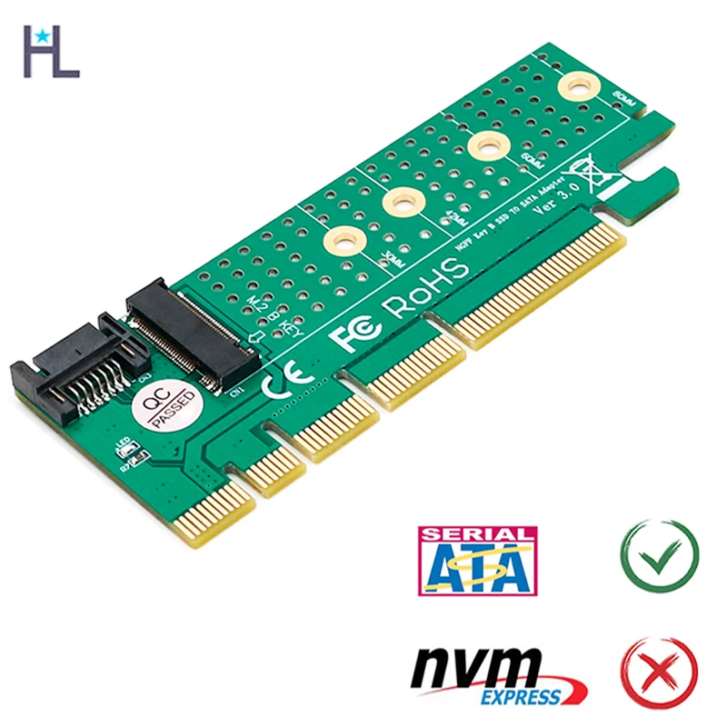 Блок питания NGFF M.2 B key SATA Bus SSD к адаптеру SATA3.0 от PCIe Slot для SSD|Платы расширения| |
