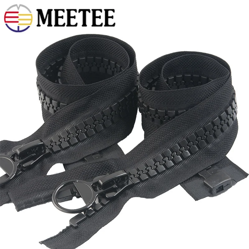 Meetee 8#15# пластиковые застежки-молнии открытый конец 70-150 см длинная застежка-молния пуховик пальто двойные ползунки для шитья одежды ремонт портной аксессуар