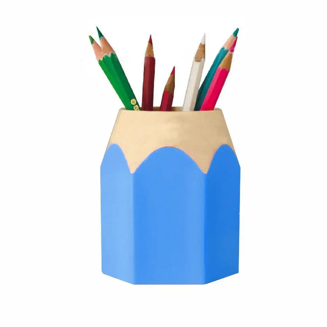 

Creative Desktop Storage Box Pencil Head Shape Pen Made of ABS plastic, sturdy and durable. Holder