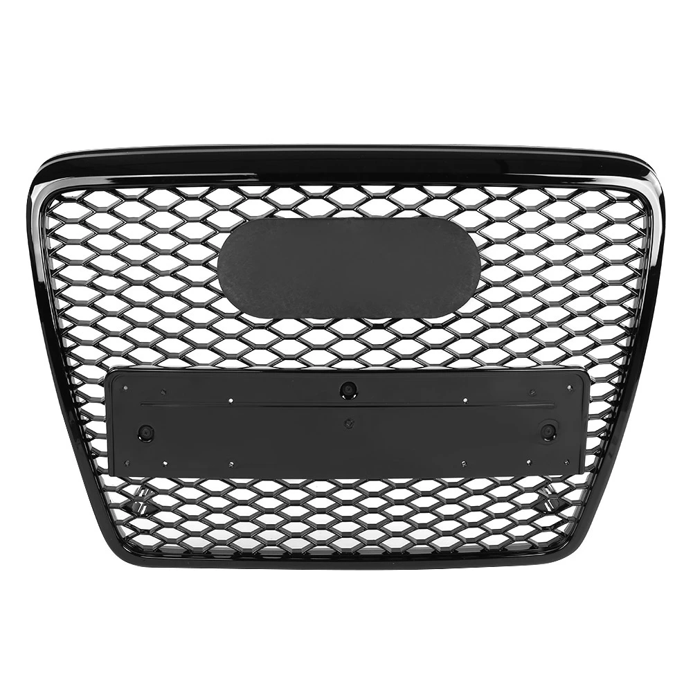 

Front Sport Mesh Honeycomb Hood Grill Gloss Black for Audi A6/S6 C6 2005 2006 2007 2008 2009 2010 2011 for RS6 Style