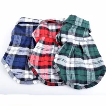 Собака мелких пород Повседневная клетчатая рубашка хлопковая ткань красивый мальчик клетчатая рубашка пальто с лацканами одежда для кошки костюм топ костюм