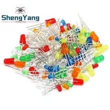 ShengYang 5 цветов X20 шт = 100 шт F5 5 мм круглый желтый белый красный зеленый синий рассеянный круглый диодный светодиодный светильник