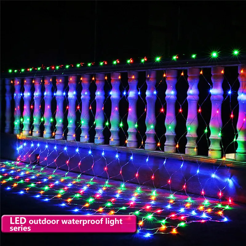 3 X2M 200 LEDS Christmas Garland LED Curtain Net Mesh String Light