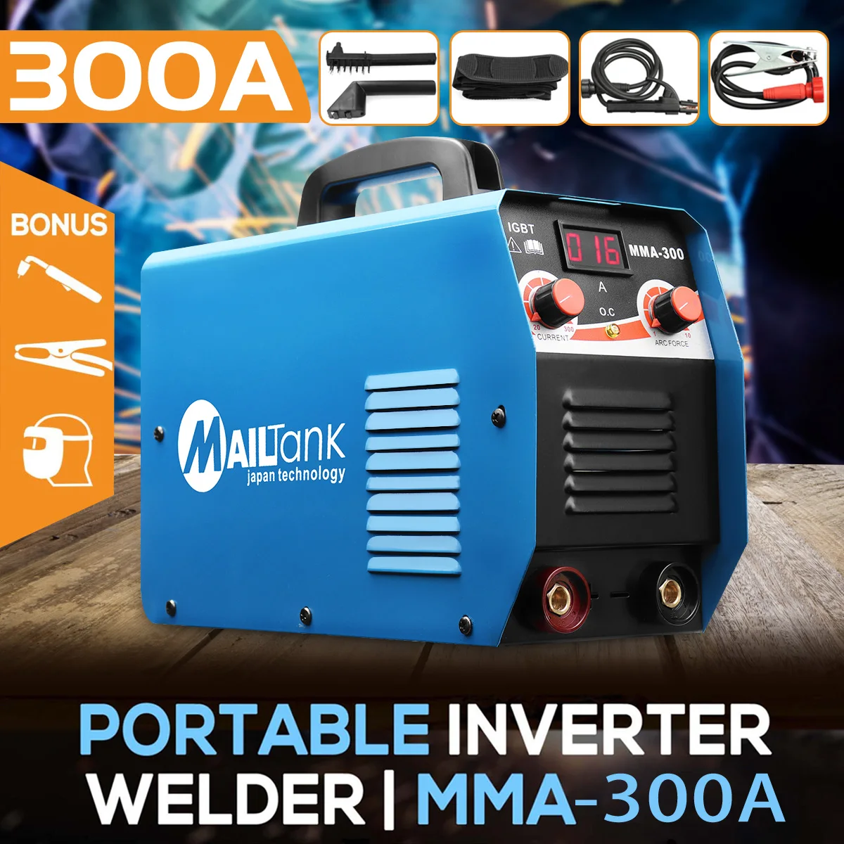 

MMA-300G Mini Welders DC Welding Machine 220V 25A-300A Semi-Automatic Inverter LCD Soldering Tool for Iron/Carbon Steel