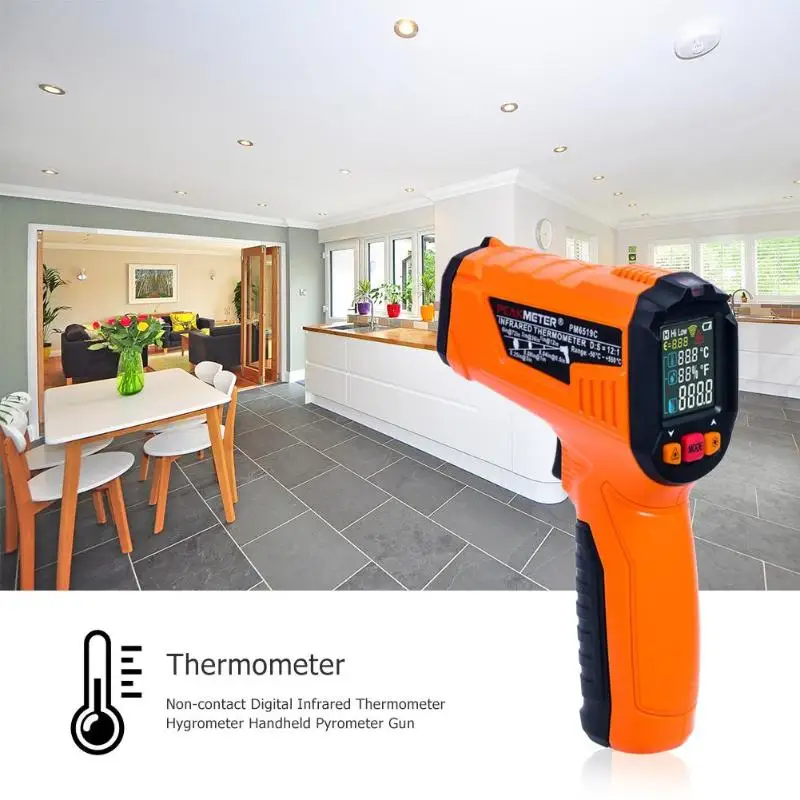 

Non-contact High Precision Digital Infrared Thermometer Hygrometer Handheld Temperature Humidity Meter Pyrometer Gun