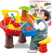 22Pcs/set Kids Plastic Sand Pit Set Beach Sand Table Water Play Toy 9826 — Color Random