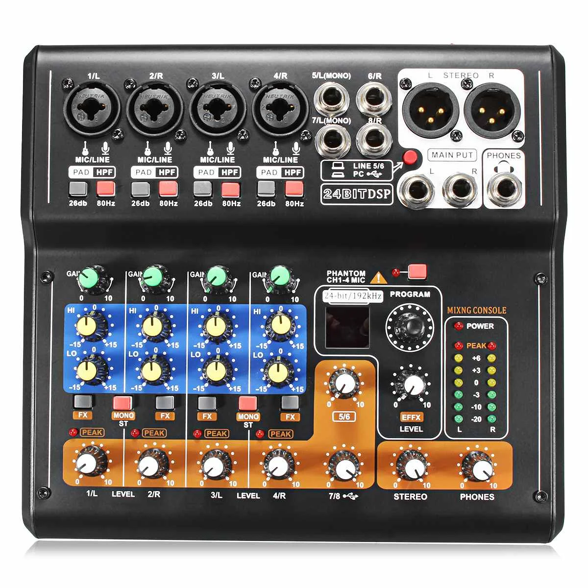 Профессиональный портативный мини миксер 8 каналов 48 В Live Studio аудио караоке USB DJ