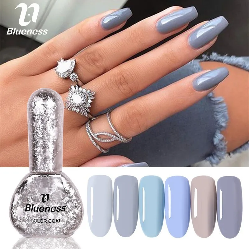 12 цветов Blueness 6 мл Гель лак для ногтей серая серия Светодиодная лампа длительная