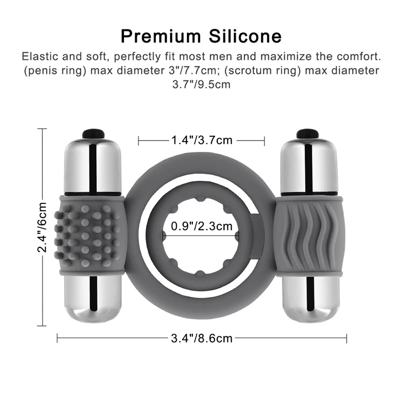 Meselo Male Penis Delay Ring Vibrator Cock Dual Ring Double Vibrating Bullets Sex Toys For Man Erotic Sex Products Adult Toys 2 Meselo Male Penis Delay Ring Vibrator Cock Dual Ring Double Vibrating Bullets Sex Toys For Man Erotic Sex Products Adult Toys 2