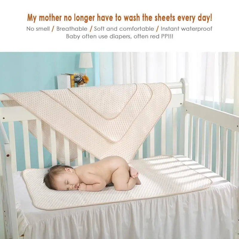 

Organic Colorful Cotton Diaper Bed Pad Waterproof Absorbent Diaper Changing Cover For Baby