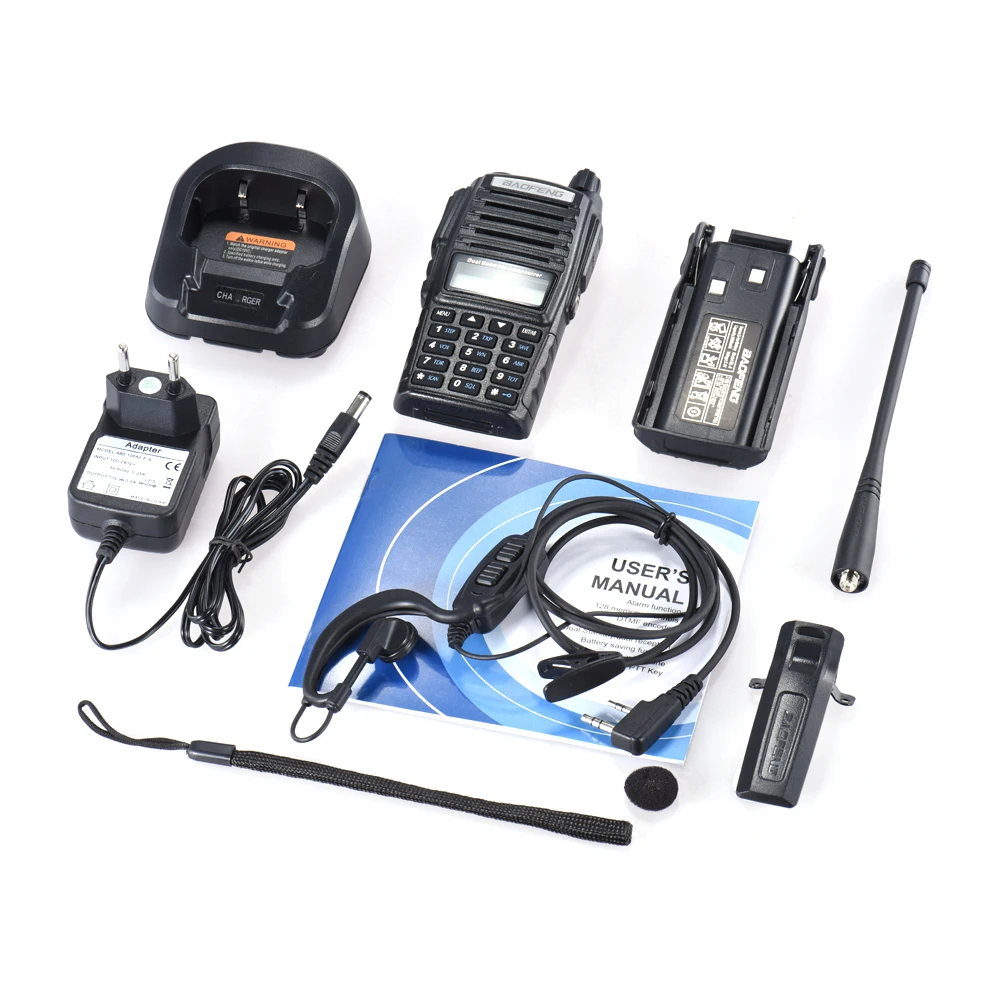 BAOFENG UV-82 VHF/UHF Двухдиапазонный портативный приемопередатчик с ЖК-дисплеем FM радио приемник светодиодный фонарик портативная рация