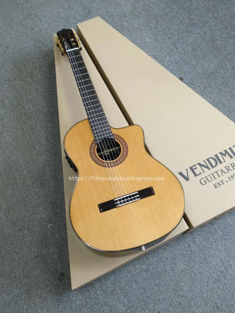 39 inch Cutaway Handmade Electric Spanish guitar,VENDIMIA Solid Cedar//Rosewood,Solid Spruce Classical guitar With pickup tuner 39 inch Cutaway Handmade Electric Spanish guitar,VENDIMIA Solid Cedar//Rosewood,Solid Spruce Classical guitar With pickup tuner