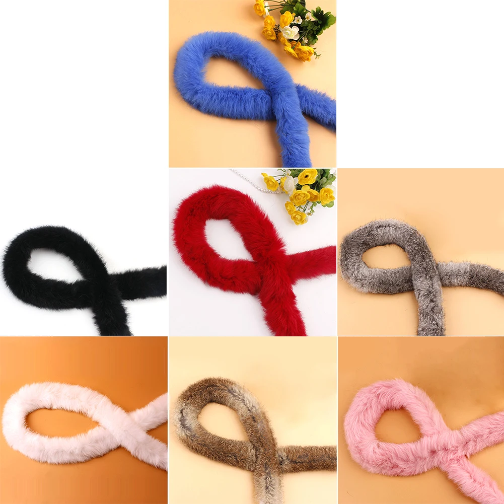 

Trimming Furry Sewing Down Jacket Artificial Rabbit Fur Costume DIY Fluffy Tapes Ribbon Accessories #125