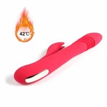 10 Frequency Heating Stretchable Dildo Vibrators Telescopic G Spot Vagina Massager Vibrator Sex Toys For Woman Masturbation A3