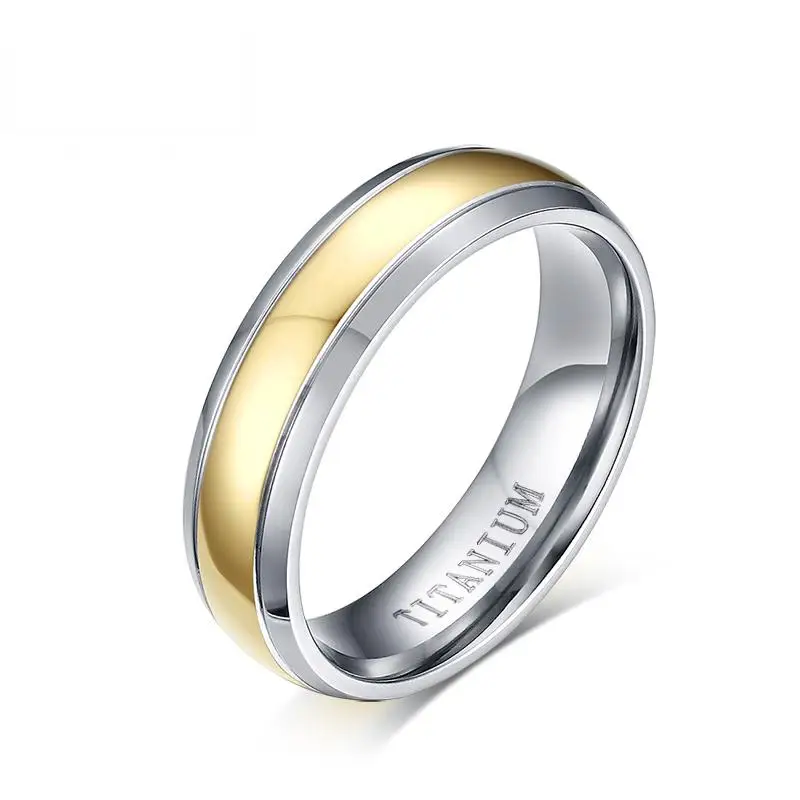 Titanium Rings for Women Wedding Jewelry Elegant Gold color Pure