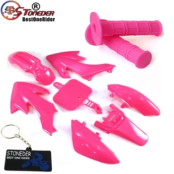 

STONEDER Pink Fairing Body Kits Handle Grips For Honda XR50 CRF50 Stomp Coolster Braaap SDG 50cc - 160cc Pit Dirt Trail Motor