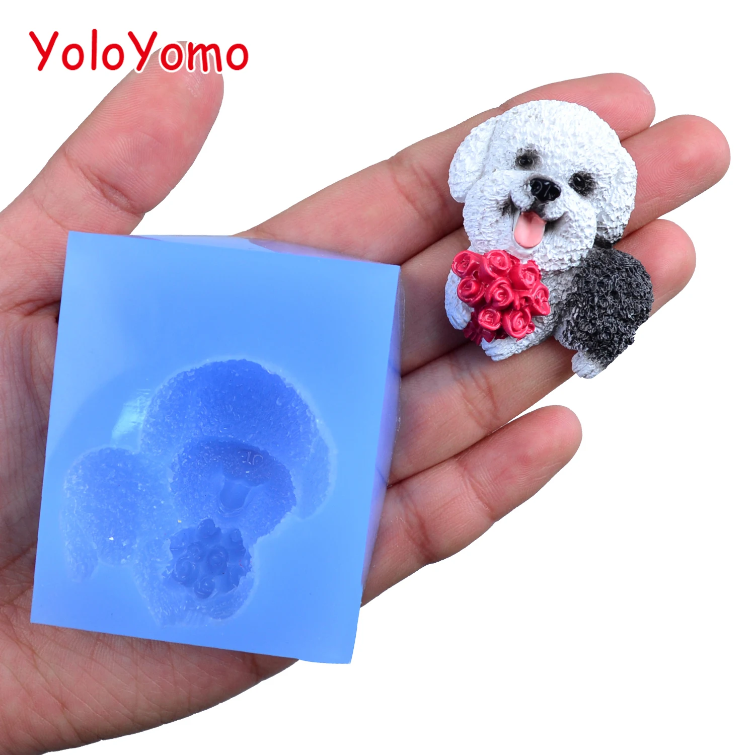 D770YL Bichon собака силиконовая форма в виде животного конфеты шоколадный торт