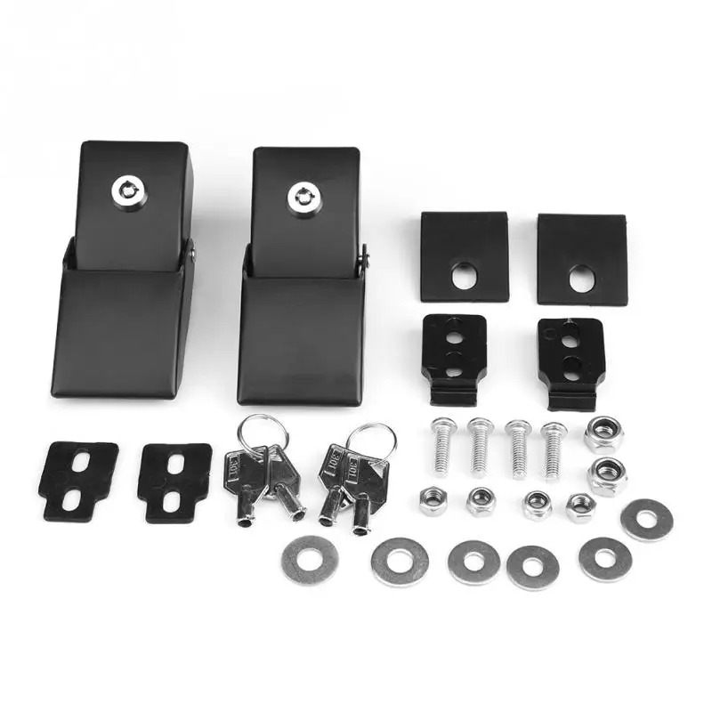 Anti Theft Metal Locking Hood Lock Catch Latches Kit with Keys for Jeep