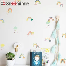 BalleenShiny ПВХ 24 шт./компл. Радуга DIY виниловые фоны для детской комнаты красочная наклейка на стены Nordic Стиль кукольная детская магазин настенные наклейки