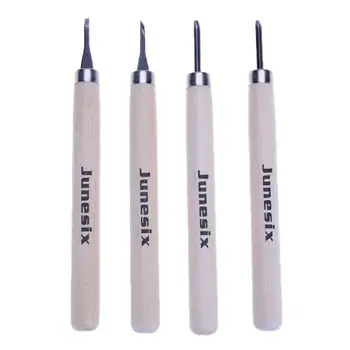 

4pcs Wood Carving Knife Manual Sharpener Rubber Stamp Knife Set( No.1)