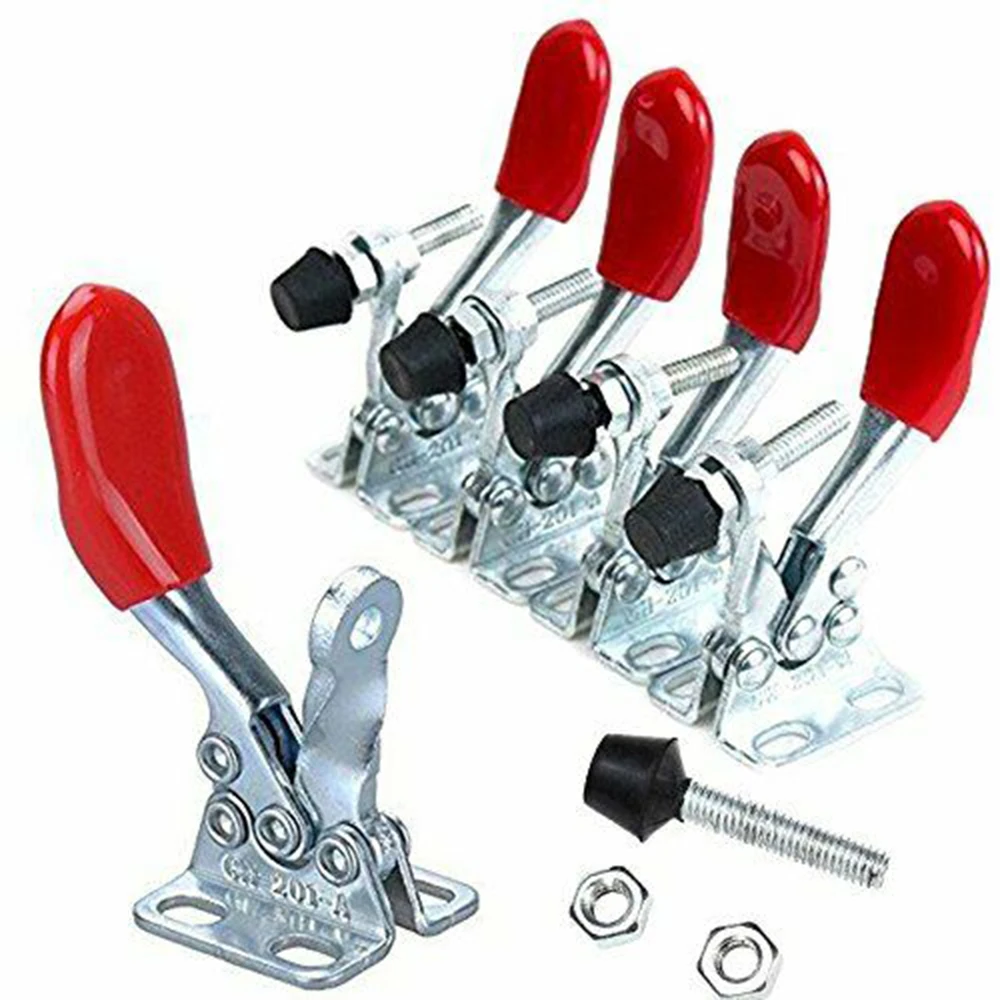 

Horizontal Woodworking Red GH-201A 4PCS Toggle New Clamp Antislip Clamp Hand Fixture Tool Useful