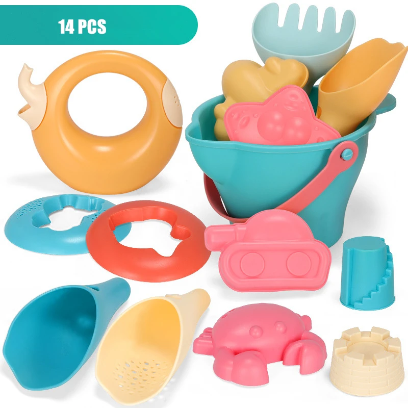 5PCS Kunststoff Strandspielzeug Set Sand Eimer Schaufel Spielzeug Sanduhr für 
