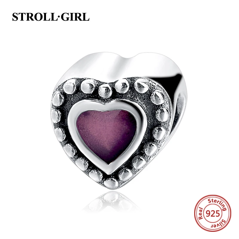 

New 925 Sterling Silver Red Enamel Love Heart Traditional Charm Bead. By Source Fashion Beautiful Gift Lucky