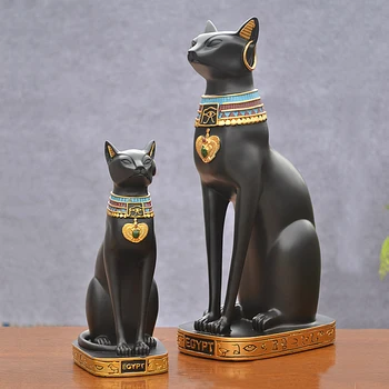 

WSHYUFEI Home decoration Egyptian cat statue brings good luck and happiness wine cabinet living room decoration best gift