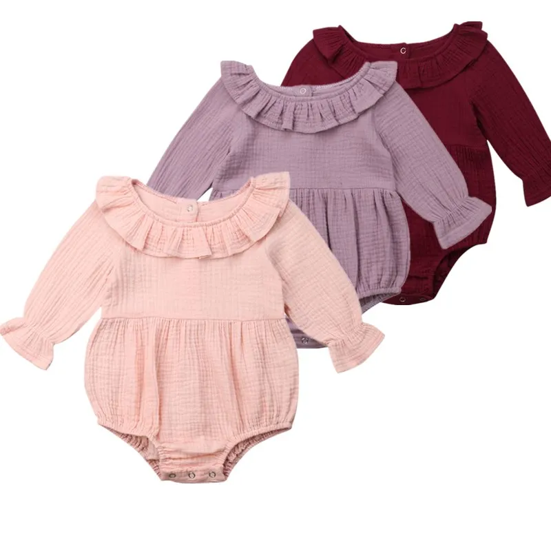 

New Arrivels Toddler Baby Girl Long Sleeve One Piece Romper Jumpsuit Summer Spring Ruffles Clothes Sunsuit Clothes 0-24M
