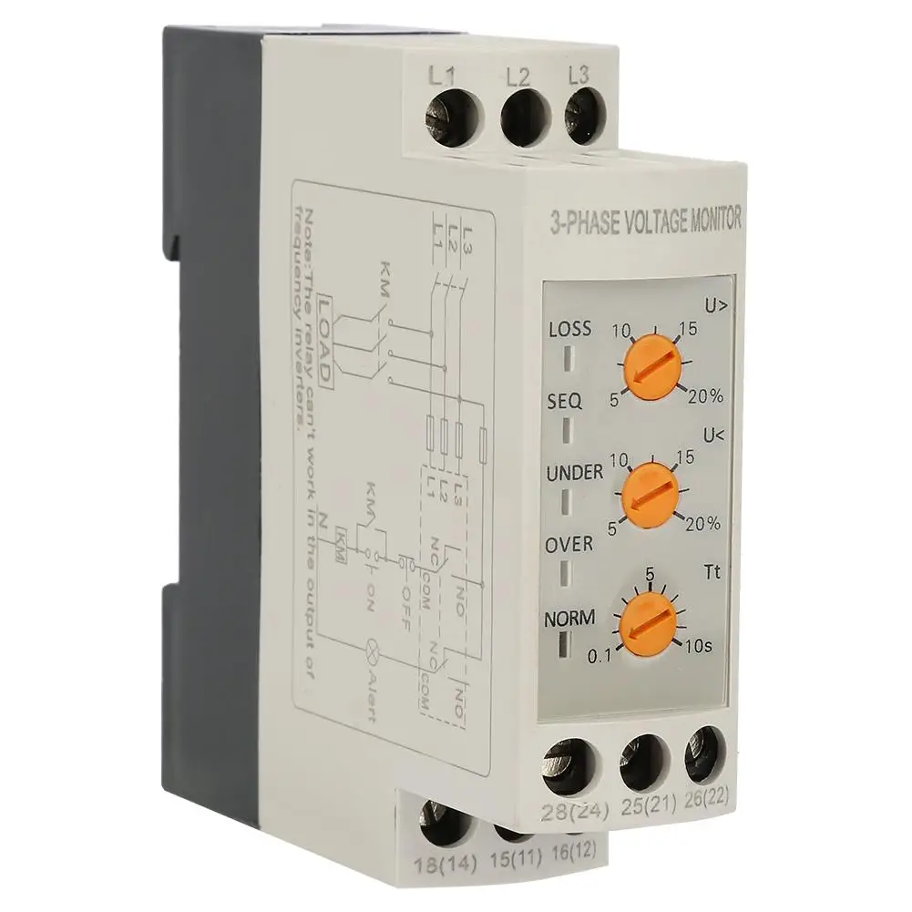 JVRD 380W Регулируемое напряжение цепи протектор трехфазный под | Отзывы и видеообзор