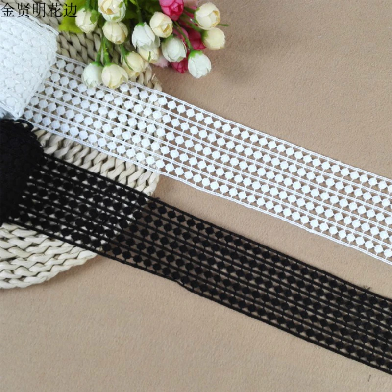 

Wide 6cm African Tulle Lace Fabric Embroidered Trim Ribbon Collar Applique DIY Garment Dress Clothes Curtain For Sewing Supply