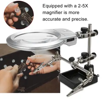 

Professional Antique Jewelry Steel Magnifier 5X Magnifying Glass with LED Light and Clip for Jeweler Jewellery Ring Making Tool