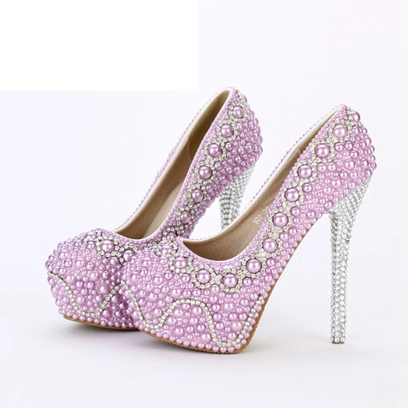 New Handmade Fashion Purple Pearl Wedding Shoes Luxury Rhinestone Stiletto Heel Bridal Dress Shoes Evening Party Prom Pumps цена New Handmade Fashion Purple Pearl Wedding Shoes Luxury Rhinestone Stiletto Heel Bridal Dress Shoes Evening Party Prom Pumps цены онлайн