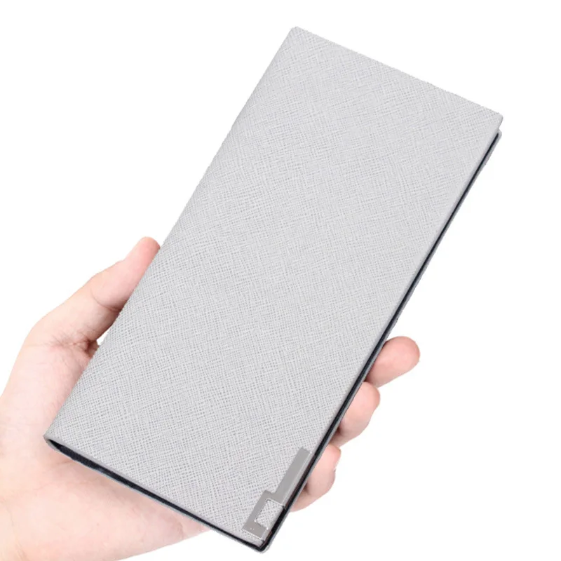 

Ultra-thin High-end wallet men's wallet long soft leather Men's style wallets teenager purse Black brown white blue