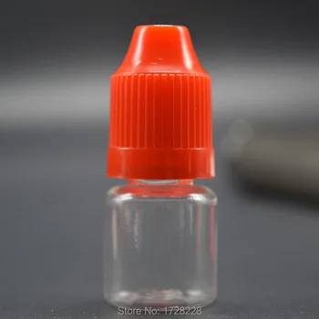 

7ml 1000 bottles with long spout and white lid colorful caps use for juice liquid Childproof Caps Dropper Bottles