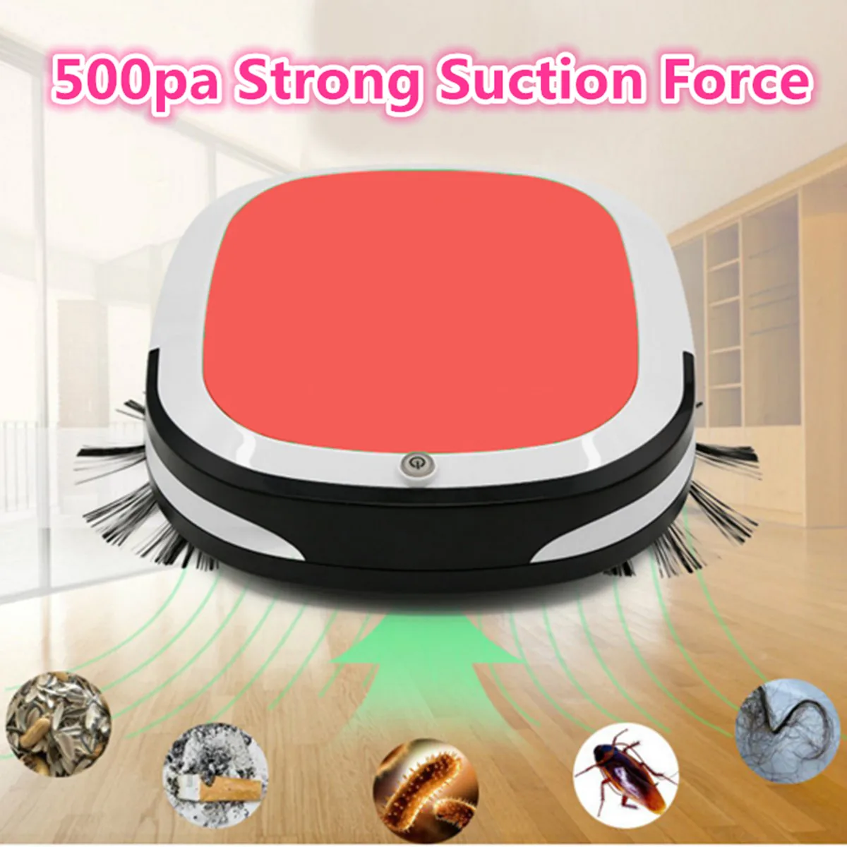 

Red Smart Automatic Vacuum Cleaner Robot Floor Sweeping Robot Dust Catcher Intelligent Home Dirt Removal Dust Sweeper