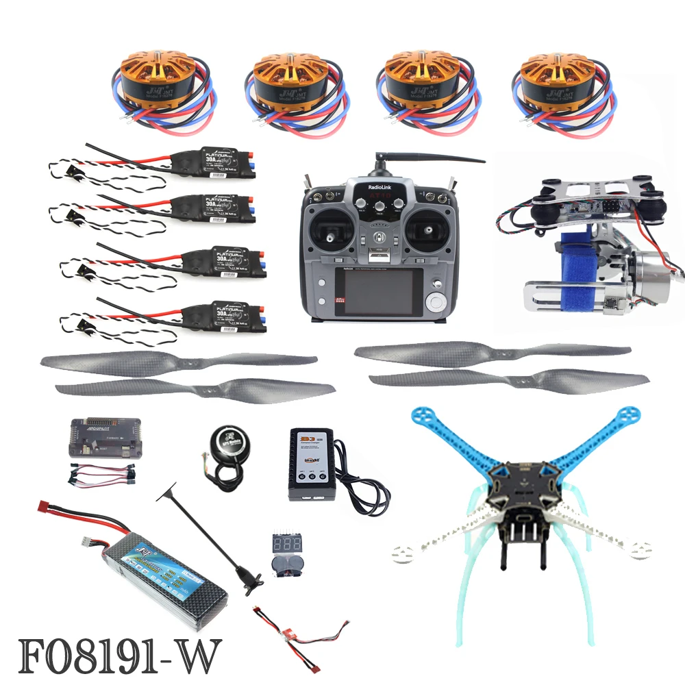 $329.66 DIY Unassembly 24G 10ch RC Quadcopter Drone 500mm S500PCB APM28 M8N GPS 2Axle Gimbal RTF Full K