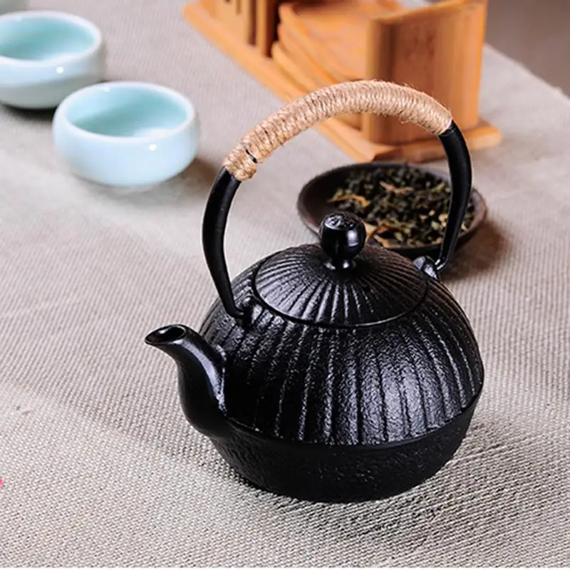  550ml Free Handmade Samovar Cast Black Mini Iron Teapot Cast Iron Kettle Teapot Tea Set Rom Clay En