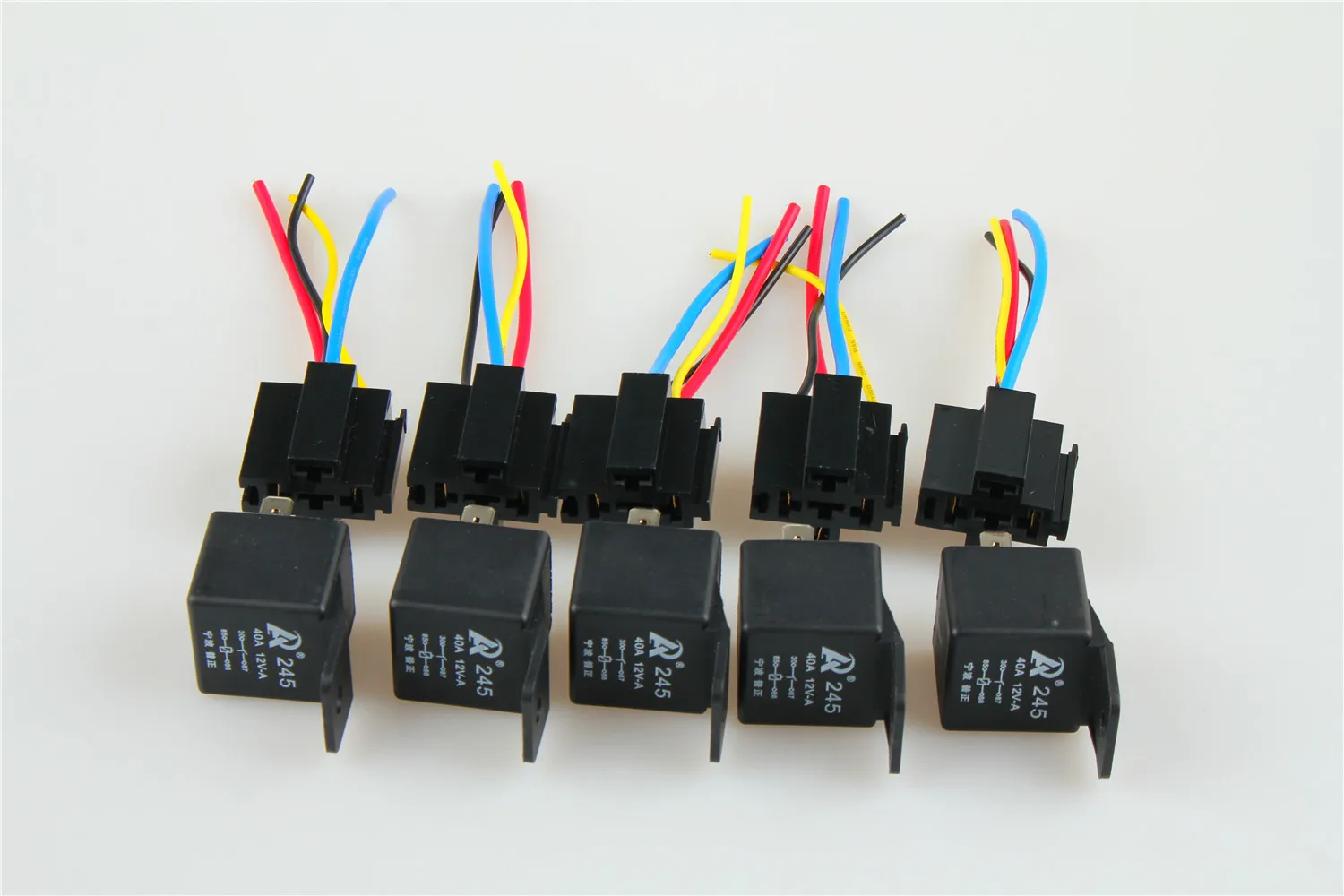

Car Relay 40A Auto Relay 4PIN DC 12V 40 AMP with Wire Plastic Socket 5pcs