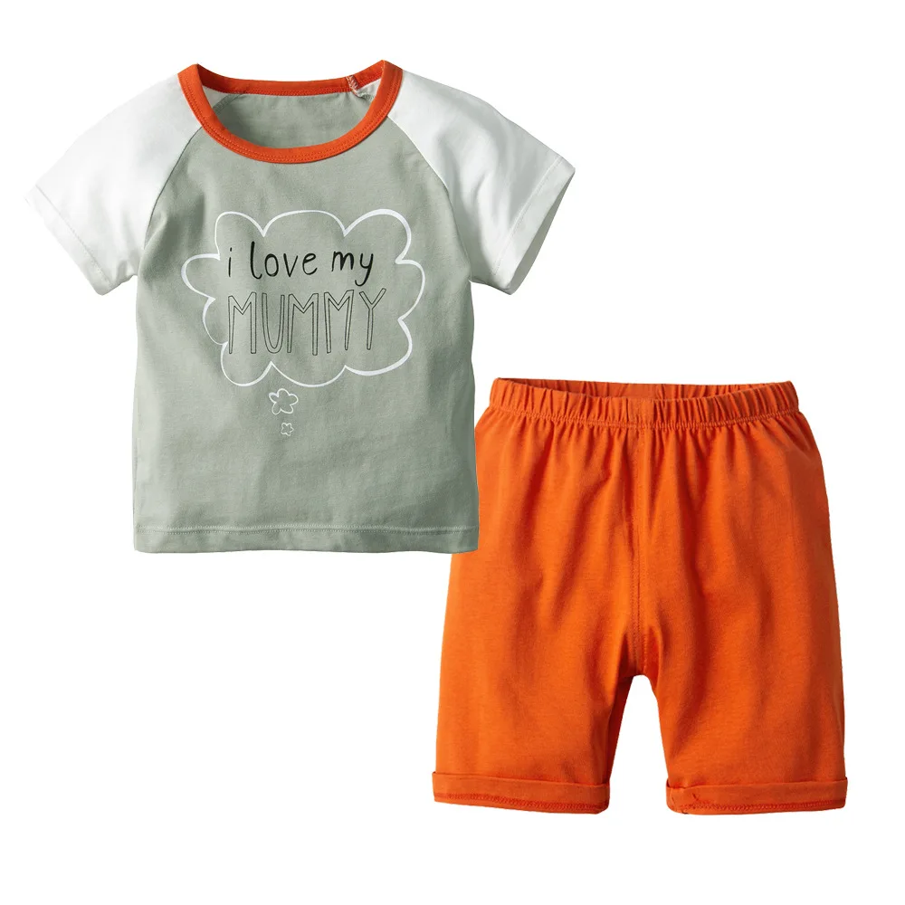 

VTOM Summer Baby Sets Baby Boys Casual Set Kids Short Sleeve Cotton T-shirt + Short Pants 2PCS Kids Clothes XN46